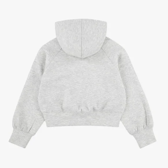 Abercrombie Kids YPB Neoknit Active Kids Zip-Up Hoodie, Heather Gray, Size 11/12 - Picture 2 of 7